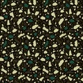 New tile design. Terrazzo luxury style vector seamless pattern. Marble, stone, granite, glass on semi-transparent dark brown color