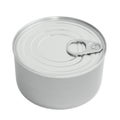 New Tin Can Lid, Food Preserve Ringpull Canister Copy Space, Sealed Top, Isolated Macro Closeup