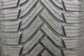 new tires for sale at booth in store. Winter Season Tire Tread. Brand New Car Tires on the Shelf. background Royalty Free Stock Photo