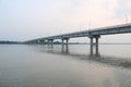 New Tista Bridge Mohipur Ghat Rangpur on The Biggest Tista river of Bangladesh Royalty Free Stock Photo