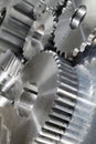 New titanium and steel gears Royalty Free Stock Photo