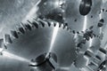 New titanium and steel gears Royalty Free Stock Photo