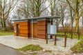 Corten steel toilet block and equipped with payment machine