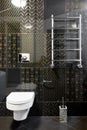 New toilet room in black colors Royalty Free Stock Photo