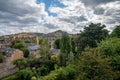 New town in Edinburgh city, view on houses, hills and trees in old part of the city, Scotland, UK Royalty Free Stock Photo