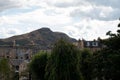 New town in Edinburgh city, view on houses, hills and trees in old part of the city, Scotland, UK Royalty Free Stock Photo