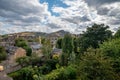 New town in Edinburgh city, view on houses, hills and trees in old part of the city, Scotland, UK Royalty Free Stock Photo