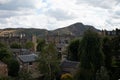 New town in Edinburgh city, view on houses, hills and trees in old part of the city, Scotland, UK Royalty Free Stock Photo