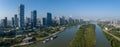 The New Town of Foshan and Riverside Landscape Park Royalty Free Stock Photo