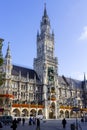 New Town Hall with clock tower on central Marienplatz square in Munich, Bavaria, Germany Royalty Free Stock Photo