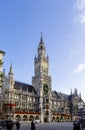 New Town Hall with clock tower on central Marienplatz square in Munich, Bavaria, Germany Royalty Free Stock Photo