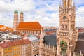 New Town Hall clock tower in Munich, Bavaria, Germany Royalty Free Stock Photo
