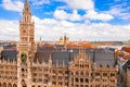 New Town Hall clock tower in Munich, Bavaria, Germany Royalty Free Stock Photo