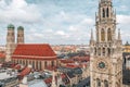 New Town Hall clock tower in Munich, Bavaria, Germany Royalty Free Stock Photo