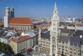 New Town Hall and Frauenkirche, Munich Royalty Free Stock Photo
