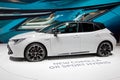 New Toyota Corolla GR Sport Hybrid car showcased at the 89th Geneva International Motor Show. Geneva, Switzerland - March 5, 2019 Royalty Free Stock Photo