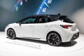 New Toyota Corolla GR Sport Hybrid car showcased at the 89th Geneva International Motor Show. Geneva, Switzerland - March 5, 2019 Royalty Free Stock Photo