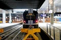 New train type CAF Civity along the platform at Den Haag Centraal, Royalty Free Stock Photo