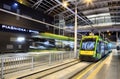 New tram line in tunnel in Poznan, Poland