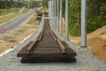 New tramway track construction Royalty Free Stock Photo