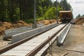 New tramway track construction Royalty Free Stock Photo
