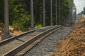 New tramway track construction Royalty Free Stock Photo