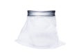 New transparent plastic jar or container with aluminum lid Royalty Free Stock Photo
