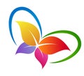 Colorful Leaf butterfly logo.