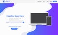 New Trendy Landing Page Website Vector Template Design