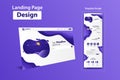 New Trendy Landing Page Website Vector Template Design