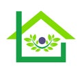 New trendy people home eco environment green concept Business People green leaf vector logo.