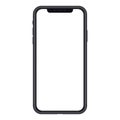 New trendy version of black notch display smartphone with blank white screen. Realistic phone mockup for any project Royalty Free Stock Photo