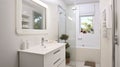 A New and Trendy White Bathroom, Perfectly Crafted in a Modern House