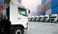 New Truck fleet transportation Royalty Free Stock Photo