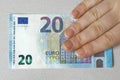 New twenty 20 euro banknote greenback paper money issue 2015 Royalty Free Stock Photo