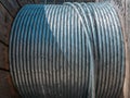 New twisted steel cable coil wire or steel rope, industrial metallic cable line in roll