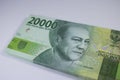 New two thousand rupiah money indonesia currency cash finance payment