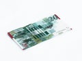 A new type of banknote worth 20 Israeli shekels isolated n a white background
