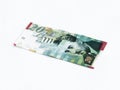 A new type of banknote worth 20 Israeli shekels isolated on a white background