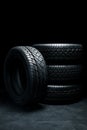 New tyres background. Car tyres close up Royalty Free Stock Photo