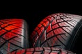 New tyres background. Car tyres close up Royalty Free Stock Photo