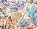 New UK Currency Money Notes Background Royalty Free Stock Photo