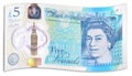 New UK Five Pound Note Royalty Free Stock Photo