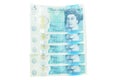 The new UK polymer five pound note featuring enhanced counterfeit measures