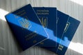 New ukrainian blue biometric passport with identification chip