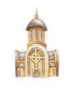 New Ukrainian greek catholic church isolated in white background