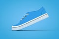 New Unbranded Blue Denim Sneakers. 3d Rendering