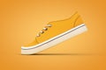 New Unbranded Orange Denim Sneakers. 3d Rendering