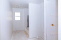 New under construction bathroom interior with drywall and patching Royalty Free Stock Photo