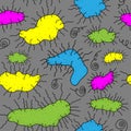 New unique seamless background with the image of germs or viruses